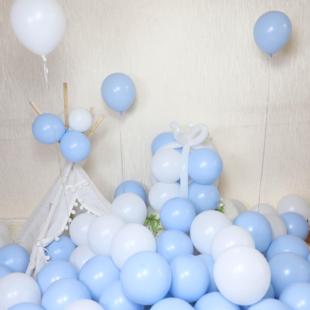 5寸10寸18寸36寸马卡龙蓝色气球浅蓝大小球生日派对开学布置装饰