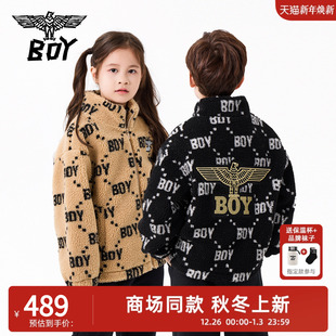 男女童亲子装 BOY童装 潮流夹克衫 儿童摇粒绒外套时尚 25秋冬新款