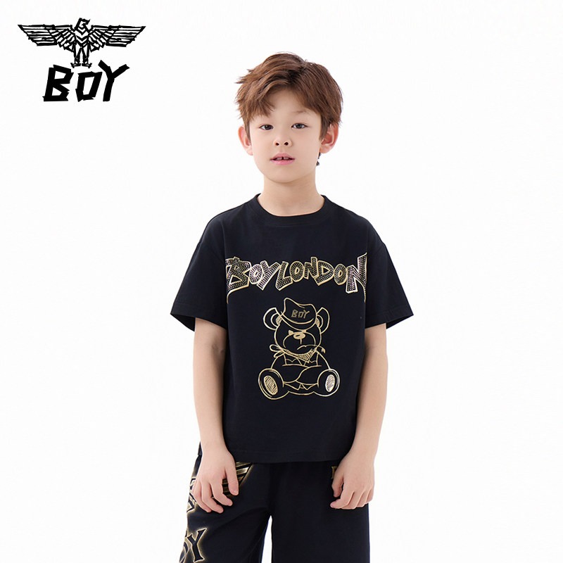 BOY童装 儿童潮牌2025夏新款短袖时尚百搭小熊印花圆领T恤男女童,童装/婴儿装/亲子装,T恤,淘宝优惠券,粉丝福利购,淘宝优惠卷