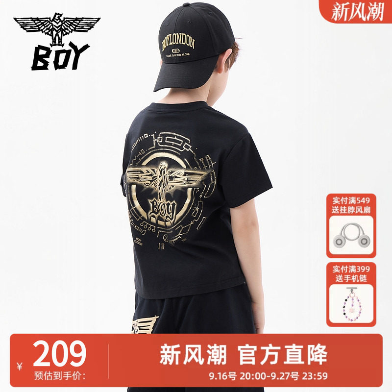 BOY童装 潮牌儿童夏季短袖T恤 老鹰翅膀潮酷帅气圆领男童女童图片