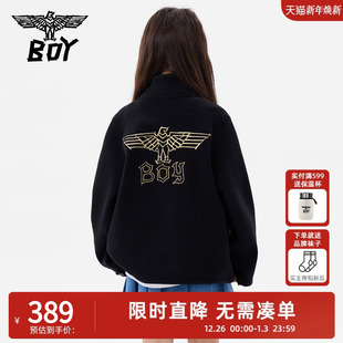 BOY童装 外套潮牌立领老鹰翅膀舒适酷帅男童女童 秋冬厚款