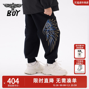 加绒 印花针织束脚卫裤 BOY童装 长裤 男女童中大童 2025冬新款