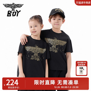 老鹰烫钻印花男女童短袖 25春夏新品 T恤K01073 潮牌童装 BOY童装