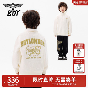 潮牌时尚 半拉链立领卫衣 百搭上衣男女童中大童 25春秋季 BOY童装