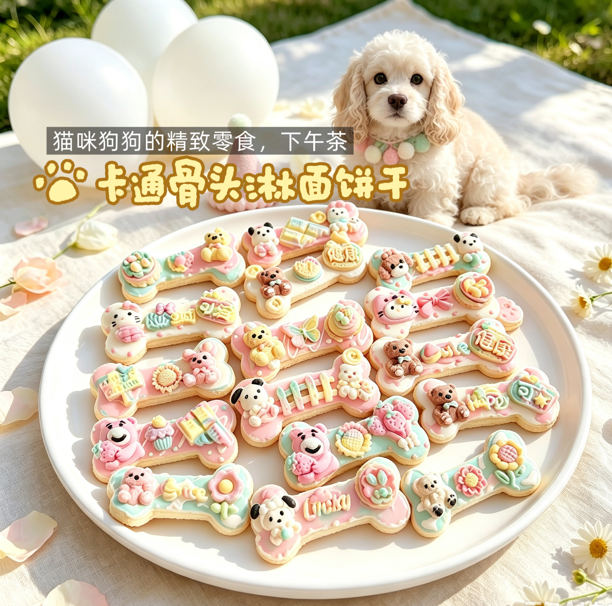 宠物自制饼干猫咪饼干淋面卡通可爱零食狗狗配餐奖励猫咪手工饼干