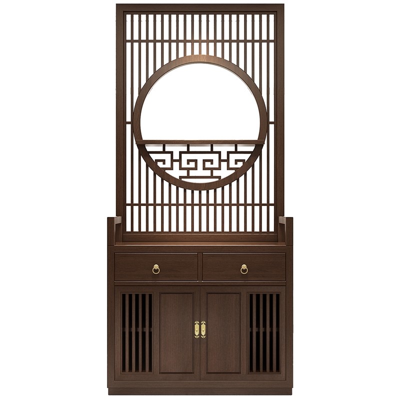 新中式屏风隔断入户玄关客厅屏风美容院隔断家用格栅定制酒店餐厅