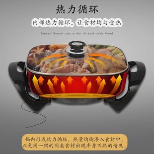 一體不粘四方煮鍋宿舍禮品大蒸煮 鍋火鍋電多功能電熱家用炒鍋韓式