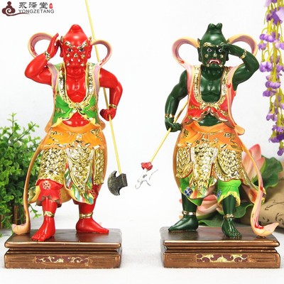 永泽堂千里眼顺风耳敦煌彩妈祖左右护法神像家居摆件