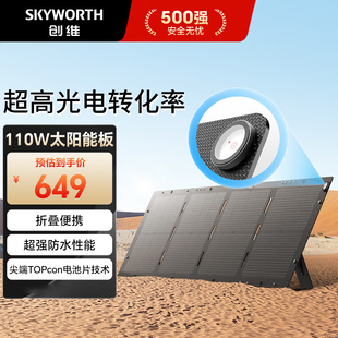创维太阳能电池板110W光伏发电板家用户外露营折叠便携充电