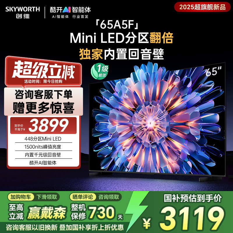 创维65A5F 65英寸Min平板电视