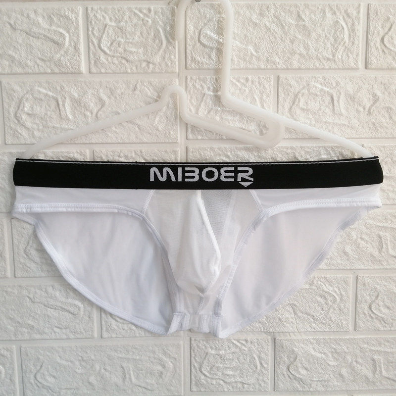 买2送1特价男士内裤全透明性感网纱三角裤冰丝透气u凸大囊袋清凉