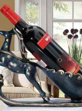 红酒架摆件酒柜装饰品现代客厅电视柜摆设梅花鹿酒托乔迁新居礼品