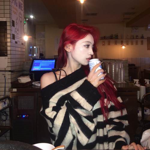 PRDX秋冬新款条纹吊带宽松破坏徽章针织衫套头高街男女潮圆领毛衣