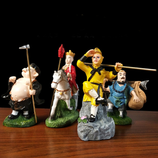 西游记摆件师徒四人齐天大圣孙悟空猪八戒人物玩具模型桌面装 饰品