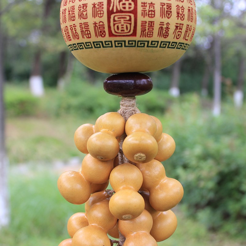 刻字天然原色葫芦串挂饰大气门对门百福挂件客厅餐厅装饰云南特色