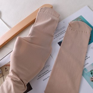 2双 春秋中厚小腿袜天鹅绒过膝袜肉色防勾丝防滑护腿长中筒袜