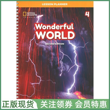 NGL少儿英语教材 Wonderful World Second Edition 4 Lesson Planner with CDs DVD 三级教师用书带光盘 国家地理缤纷世界二版