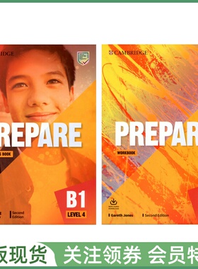 剑桥证书考试备考教材 Prepare B1 Level 4 Student's Book and Workbook Second Edition 四级学生用书练习册 cambridge