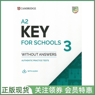 剑桥证书考试真题集 Cambridge Practice Tests Key for Schools 3 with Digital KET青少校园版第三册带答案