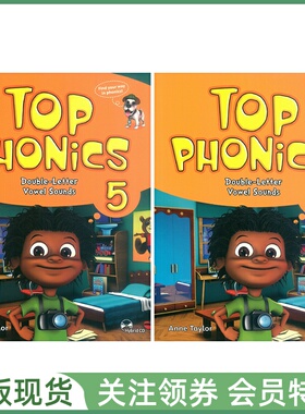Seed Learing少儿英语拼读教材 Top Phonics 5 Student Book and Workbook Double-Letter Vowel Sounds 五级学生用书练习册