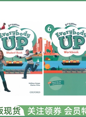 牛津少儿英语教材 Everybody Up 2nd Edition Level 6 Student Book and Workbook 六级学生用书练习册套装 新版二版美语 oxford