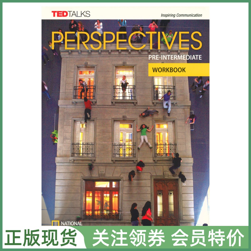 新版国家地理中学英语教材 Perspectives British Pre-Intermediate Workbook with Audio CD 一级练习册带光盘 英音版NGL
