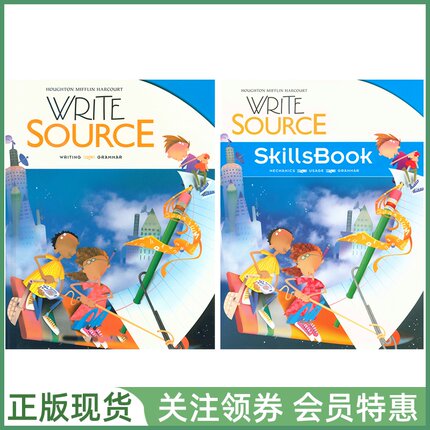 美国英文写作教材 Write Source Student Edition SkillsBook Bundle Grade 5 五年级学生用书练习册 赠音频答案 少儿英语训练课程