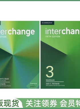 剑桥国际英语教程 Interchange Fifth edition Level 3 Student's Book with Online and Workbook 三级学生用书练习册 五版 IC5