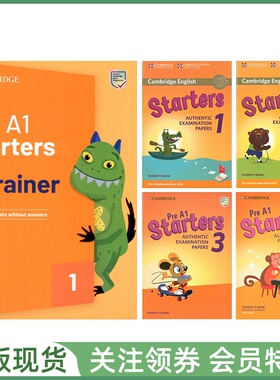 剑桥少儿英语等级考试全真试题 Cambridge Pre A1 Starters Mini Trainer with Authentic Papers 1234 一级真题5册14套 配小程序