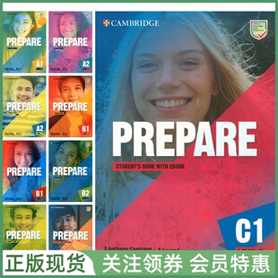 剑桥证书考试备考教材 Cambridge Prepare A1 B1 B2 C1 C2 学生用书练习册 教师用书 白板软件 二版新版 中学英语 KET PET备考教材