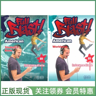 MM青少英语教材 Full Blast American English Intermediate B1  学生用书练习册套装4级 美音版 双恩出版