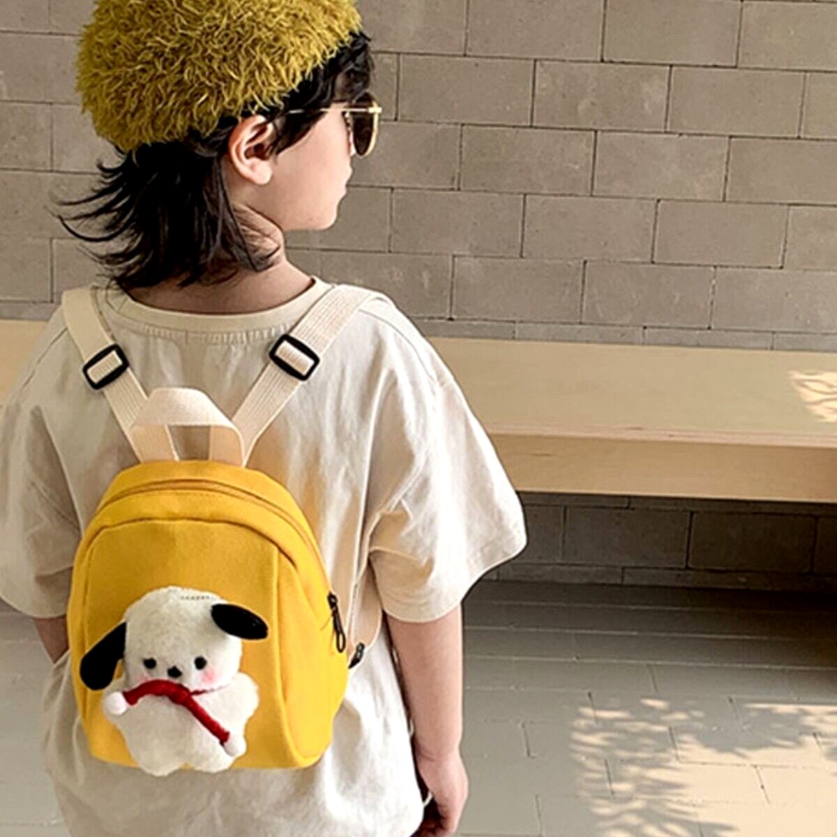 幼儿园儿童书包男孩可爱小狗迷你小背包女童帆布出游包宝宝双肩包