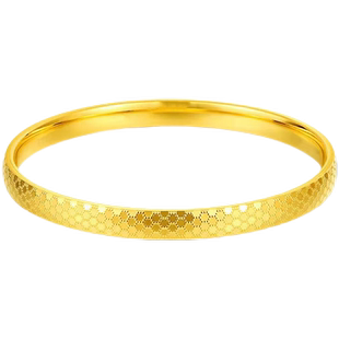 5D硬金黄金龙鳞手镯女款999足金时尚闪耀蹦迪手环纯金正品金镯子