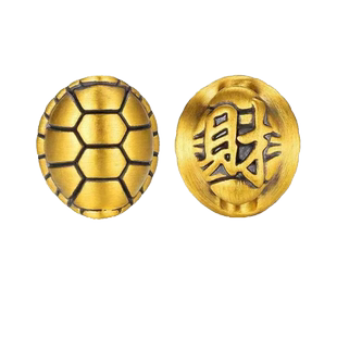 3D硬金富甲天下黄金手链男女新款999足金情侣手串纯金龟壳转运珠