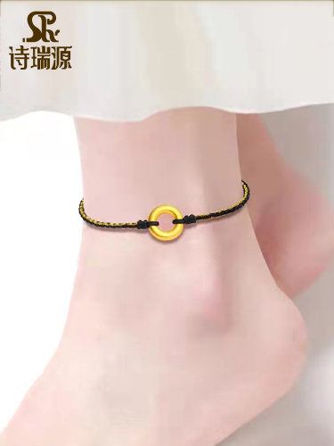 诗瑞源脚链足金999硬金古法