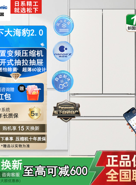 松下NR-G53BXA2-W超薄零嵌风冷无霜变频法式多门冰箱大海豹2.0