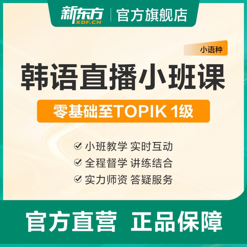 新东方韩语小班直播课程TOPIK学习口语发音考级培训辅导