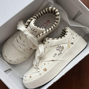 Trends！百搭休闲小熊小狗帆布鞋女款2025新款鞋休闲鞋子