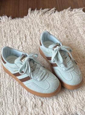 Trends！2025春新款蓝色德训鞋阿甘鞋韩版两条系带休闲单鞋