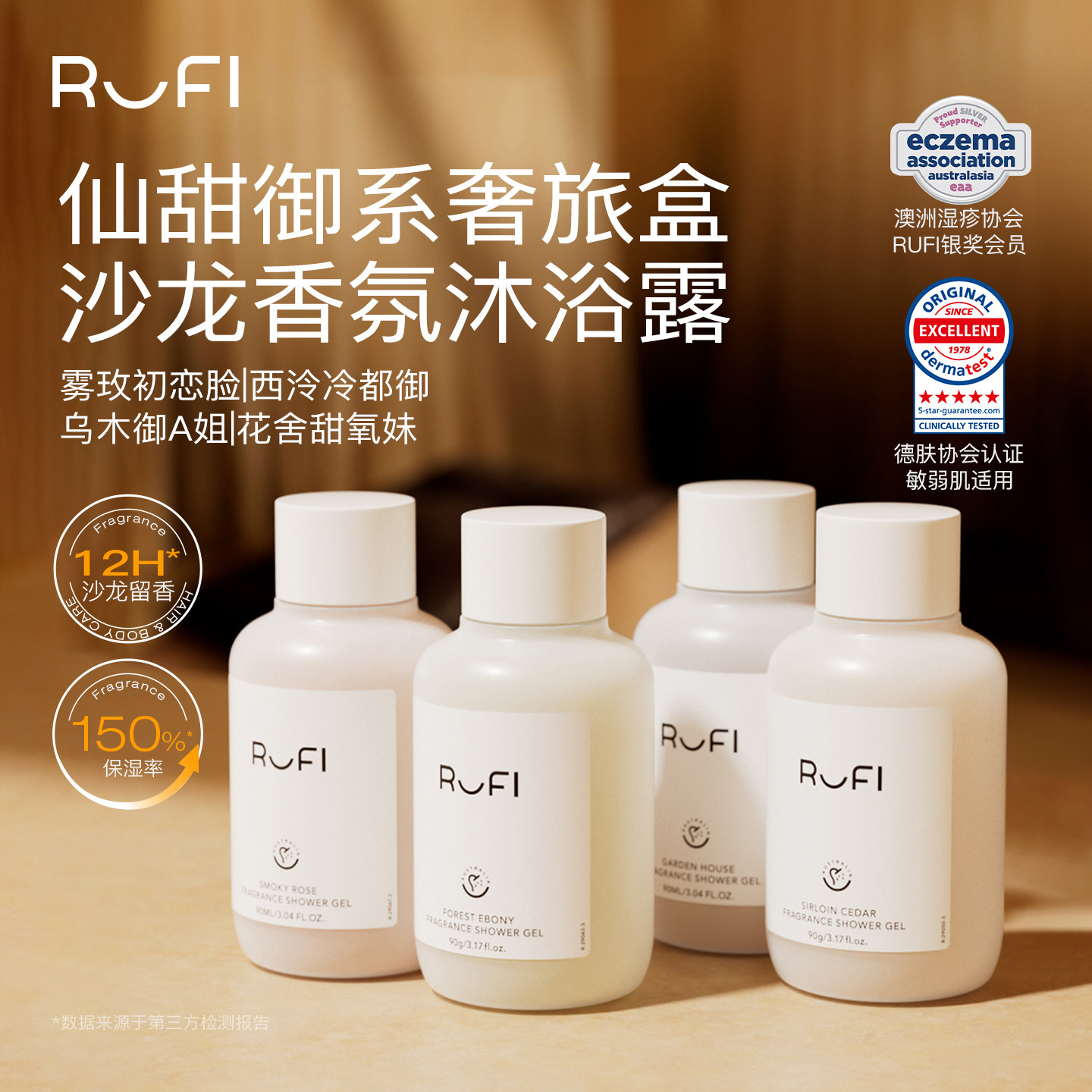 [香氛沐浴露便携装]RUFI鹿菲留香清爽保湿滋润补水温和沐浴液90ml