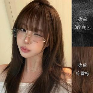 里粒美发馆冷雾棕植物染发膏自己在家染薄荷米棕显白染头膏男女