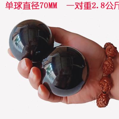 新款煮黑实心健身球保定铁球中老年手玩实心球手握转按摩掌球包邮
