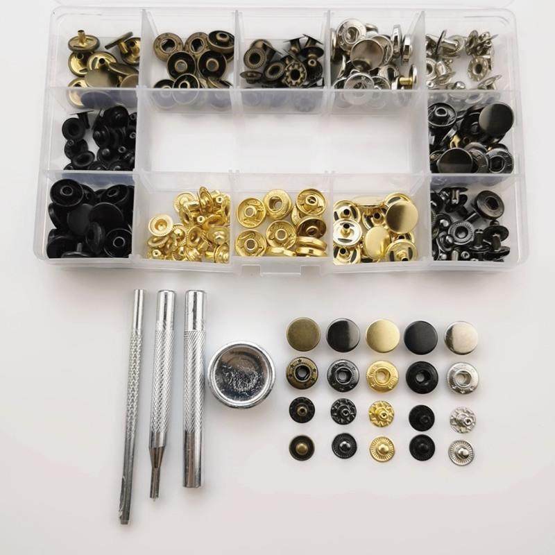 60套12.5MM金属四合扣+4件安装工具铜制5色纽扣暗扣按扣跨境盒装,纺织面料/辅料/配套,服装纽扣,淘宝优惠券,粉丝福利购,淘宝优惠卷