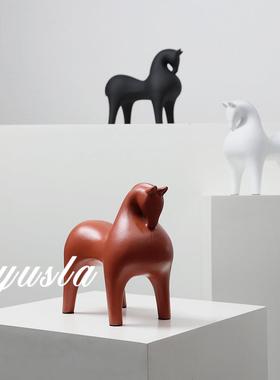 简约法式马摆件电视柜样板间别墅客厅玄关柜餐边柜儿童房软装饰品