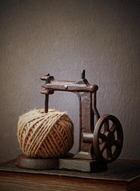 欧式复古怀旧缝纫机铸铁绕绳器装饰摆件复古怀旧缝纫机铸铁绕绳器