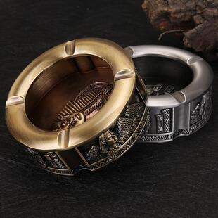 埃及烟灰缸锌合金法老王图卡门创意欧式复古烟灰缸金属工艺品礼品