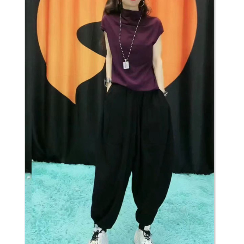 英国coopkoop夏季新款修身短袖t恤色打底衫宽松哈伦裤潮