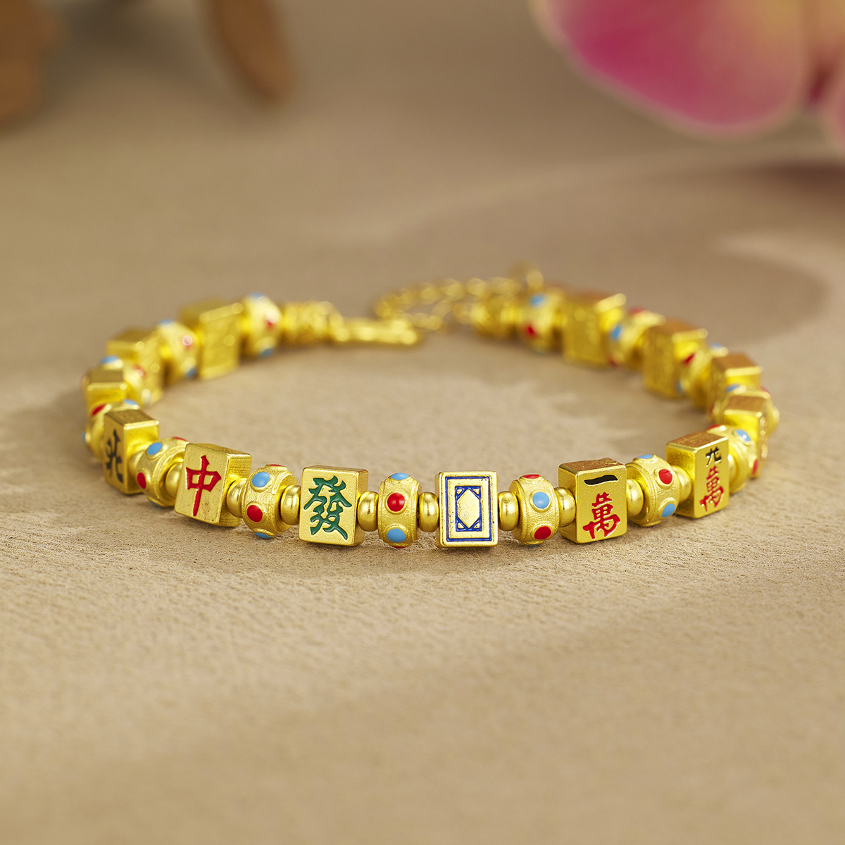 英国coopkoop古法珐琅彩十三幺手串s925银新款麻将手链时尚百搭