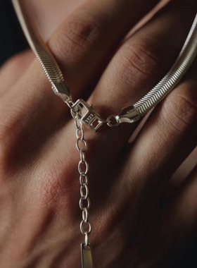 英国coopkoop意大利轻奢s925银软蛇项链6mm粗链条蛇骨项链情侣