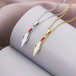 Palestine Ste Skyrim Oil Necklace Stainless Pendant Drip Map